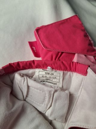 Mono Nieve Niña Rosa Wedze T. 3, manoplas a juego