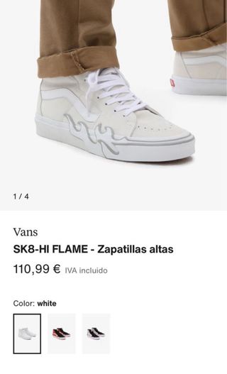 Zapatillas Vans Sk8-Hi Flame Blancas
