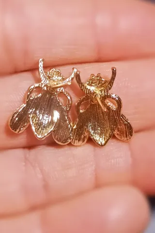 Pendientes y broche abeja cadena