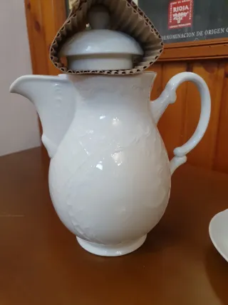 Juego de té porcelana blanco