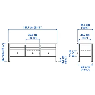 Mueble TV Ikea Hemnes 148cm Blanco