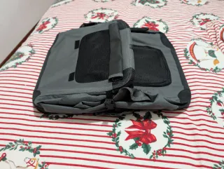 Transportín tela perros/gatos gris y negro