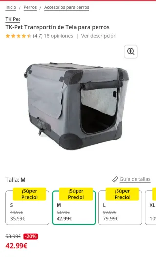 Transportín tela perros/gatos gris y negro