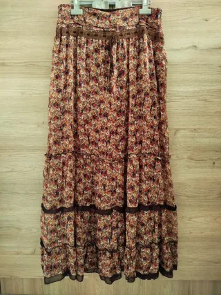 Falda larga estampada floral