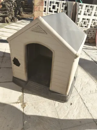 Caseta perro grande beige/gris