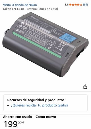 Nikon MBD18 + 2 Baterías EN-EL18 y cargador
