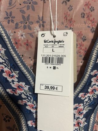 Blusa Shourten Cotton floral rosa talla L