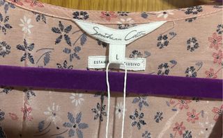 Blusa Shourten Cotton floral rosa talla L
