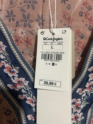 Blusa Shourten Cotton floral rosa talla L