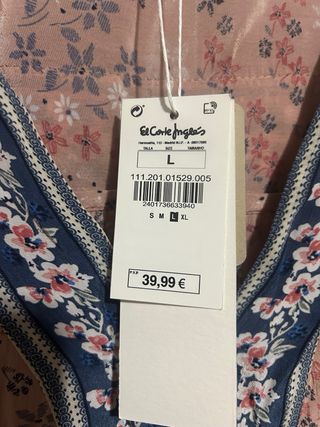 Blusa Shourten Cotton floral rosa talla L