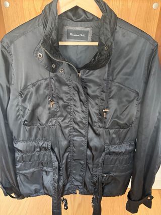 Parka Massimo Dutti Mujer Entretiempo Negra