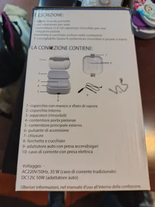 Scaldavivande portatile con adattatore auto