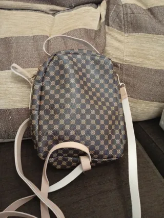 Mochila niña beige y marrón