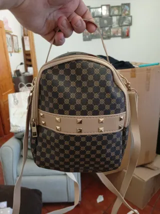 Mochila niña beige y marrón