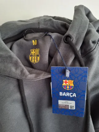 Sudadera gris con capucha Barça