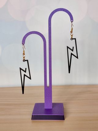 Pendientes Rayo Negro y Dorado