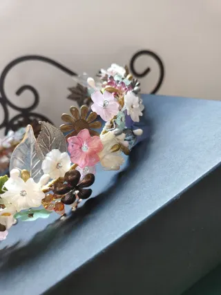 Tiara/Corona Novia Flores Multicolor