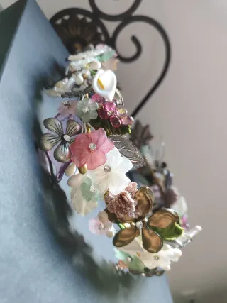 Tiara/Corona Novia Flores Multicolor