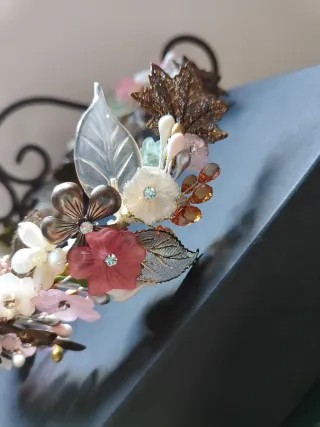 Tiara/Corona Novia Flores Multicolor