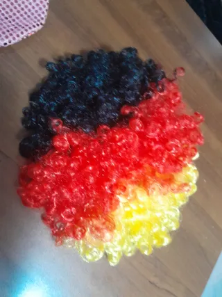 Parrucca Carnevale Nero Rosso Giallo