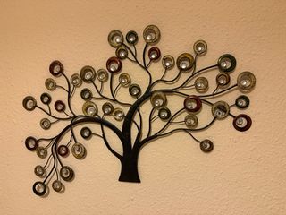 Decoración de Pared Árbol Metal y Cristal