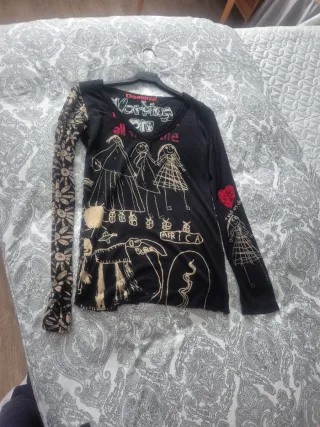 Camiseta Desigual Negra Multicolor