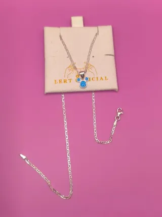 Conjunto Azul Pendientes y Collar en Plata 925