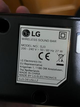 Barra de Sonido LG SJ3 con Subwoofer
