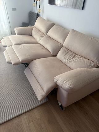 Sofá de tela beige 3 plazas