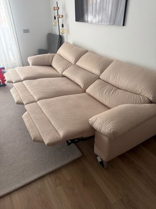 Sofá de tela beige 3 plazas