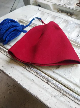 Fez Bersagliere Rosso con Nappa Blu