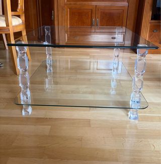 Mesa de centro cristal y acrílico