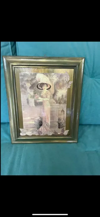 Quadro vintage donna con cappello