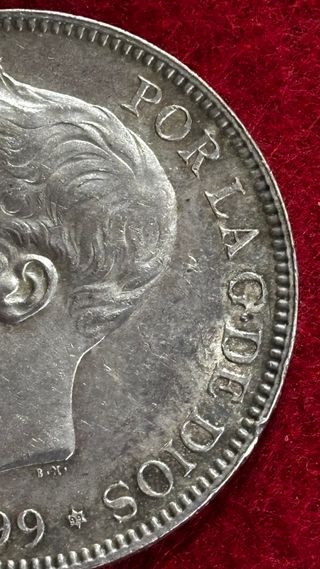 5 Pesetas Plata Alfonso XIII 1899 - Sin Circular