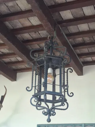 Farol /lámpara de Hierro Forjado Negro 86×42