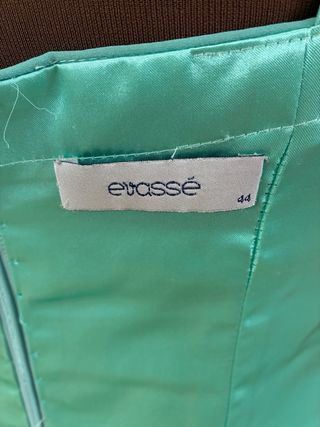 Vestido de fiesta azul verdoso