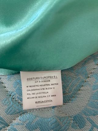 Vestido de fiesta azul verdoso