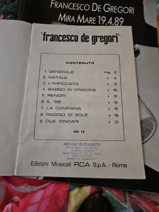 Spartiti Francesco De Gregori