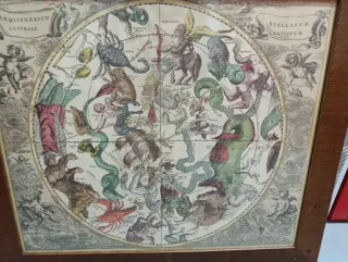 2 grabados antiguos constelaciones zodiaco