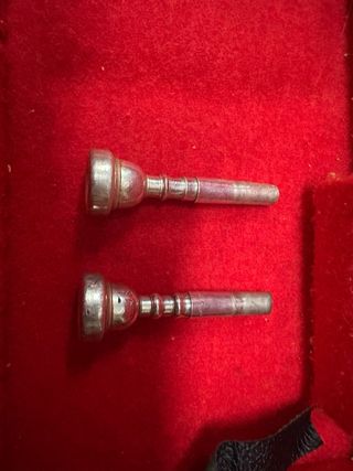 Trompeta dorada con 2 boquillas