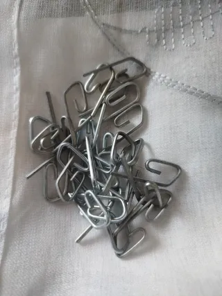 16 Anillas para cortinas de metal plateado