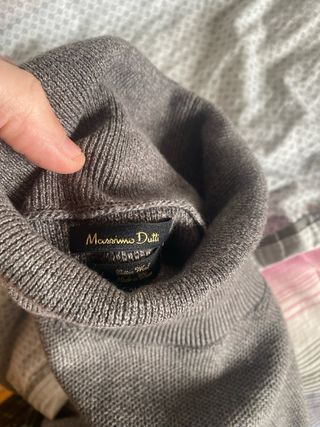 Jersey cuello vuelto gris Massimo Dutti