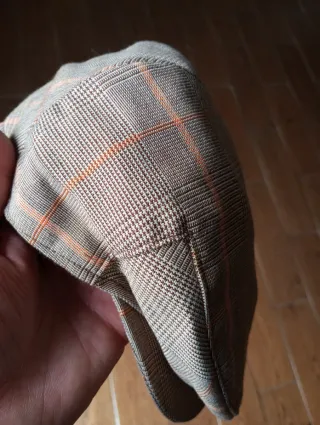 Gorra plana cuadros marrón y naranja talla 56