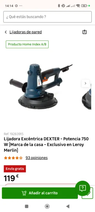 Lijadora Excéntrica Dexter 750W