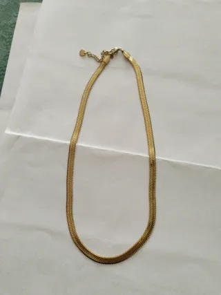 N464 Collana maglia piatta inox oro 5 mm unisex