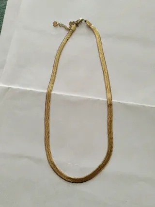 N464 Collana maglia piatta inox oro 5 mm unisex