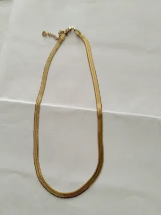 N464 Collana maglia piatta inox oro 5 mm unisex