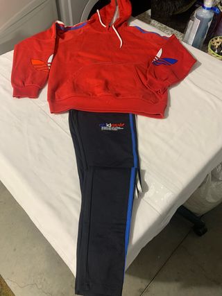 Conjunto Adidas Sudadera y Pantalón Rojo Negro