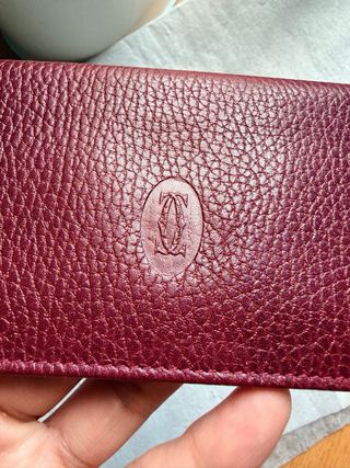 Portafoglio Cartier Pelle Bordeaux Vintage