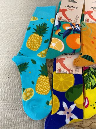 6 Calcetines Artísticos Talla 38-45 Frutas